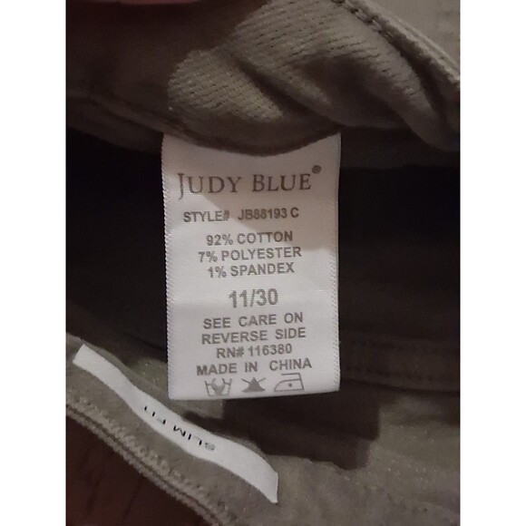 Judy Blue 11/30 High Waist Green Cargo Carpenter Slim Fit Pants Olive Utility - Picture 9 of 10